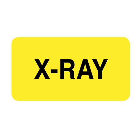 Label, X-Ray 7/8 X 1-5/8 Yellow W/Black